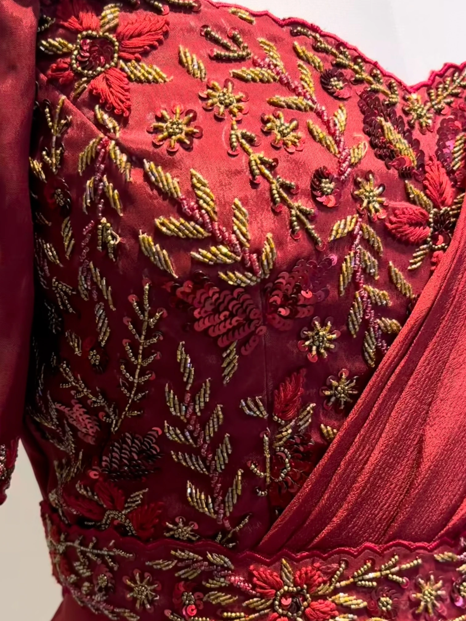 Posh Self Embroidered Ruffle Saree0 product image