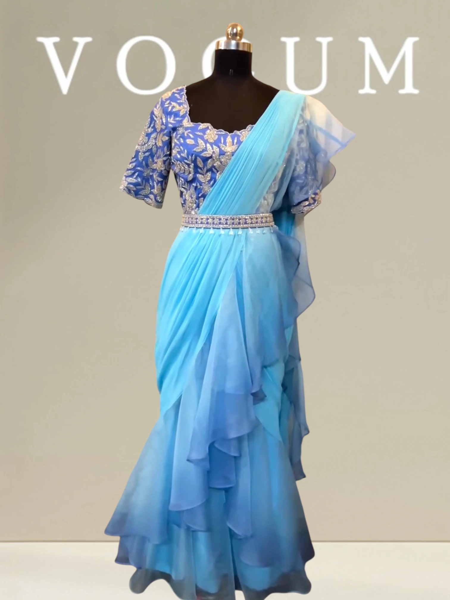 Signature shaded Cutdana ruffle saree related product