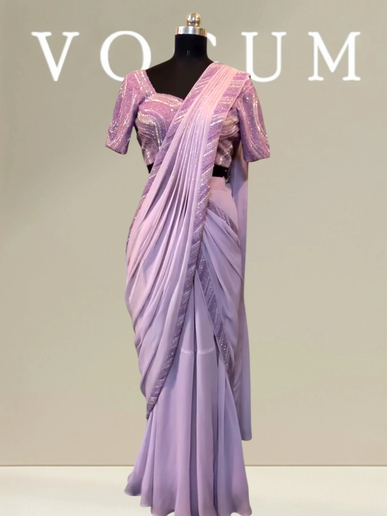 Heavy pre draped glam saree set related product