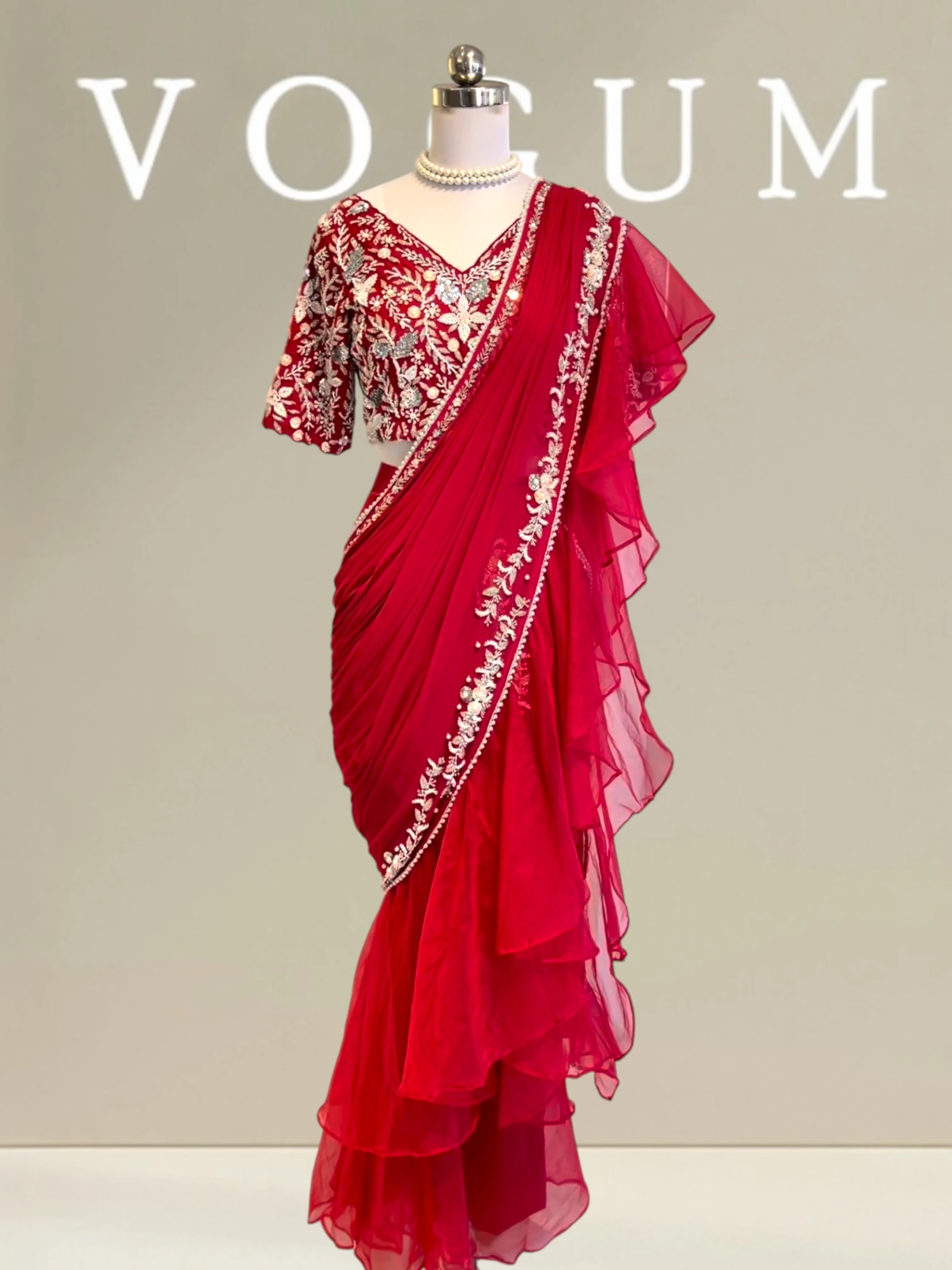 Vogum’s Signature variant multi ruffle saree related product
