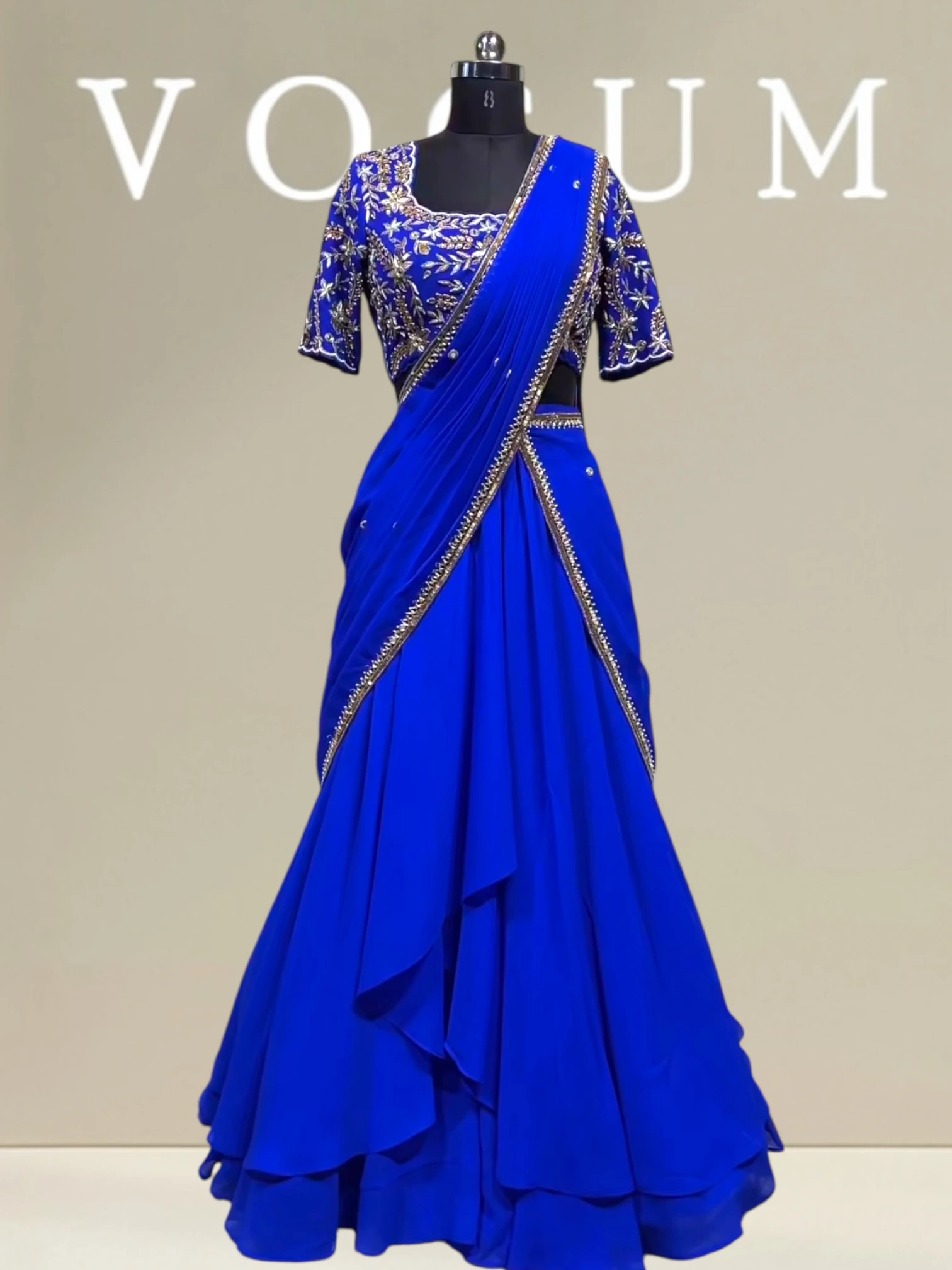 Royal blue lehenga drape related product