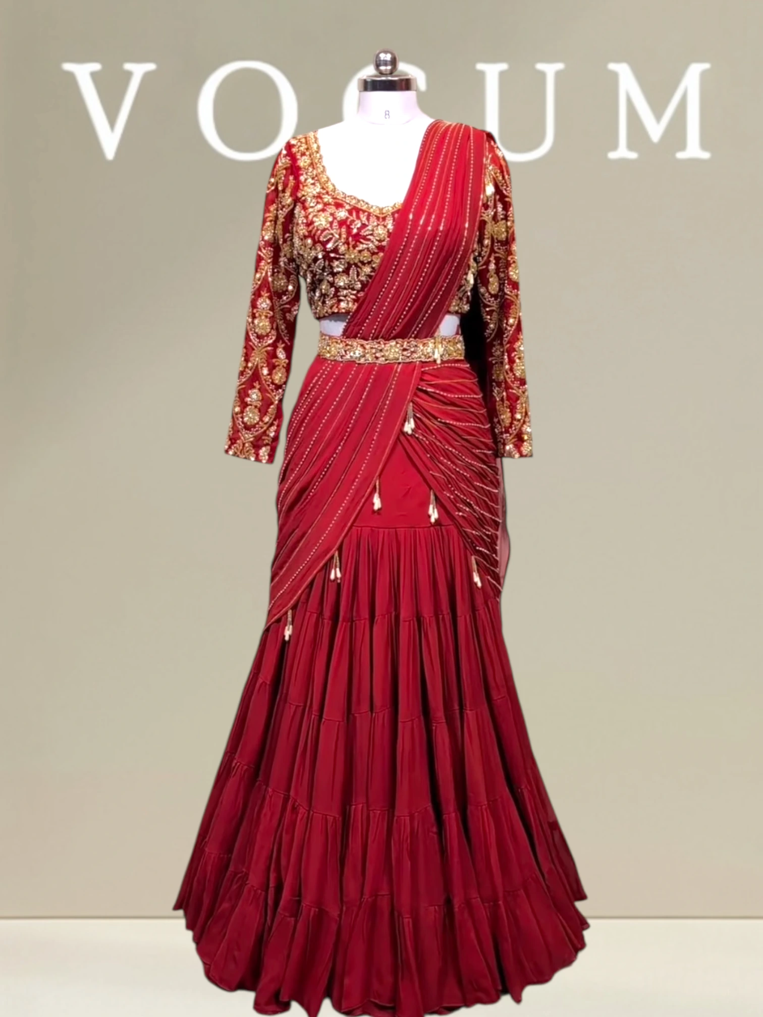 Crushed style frill saree related product