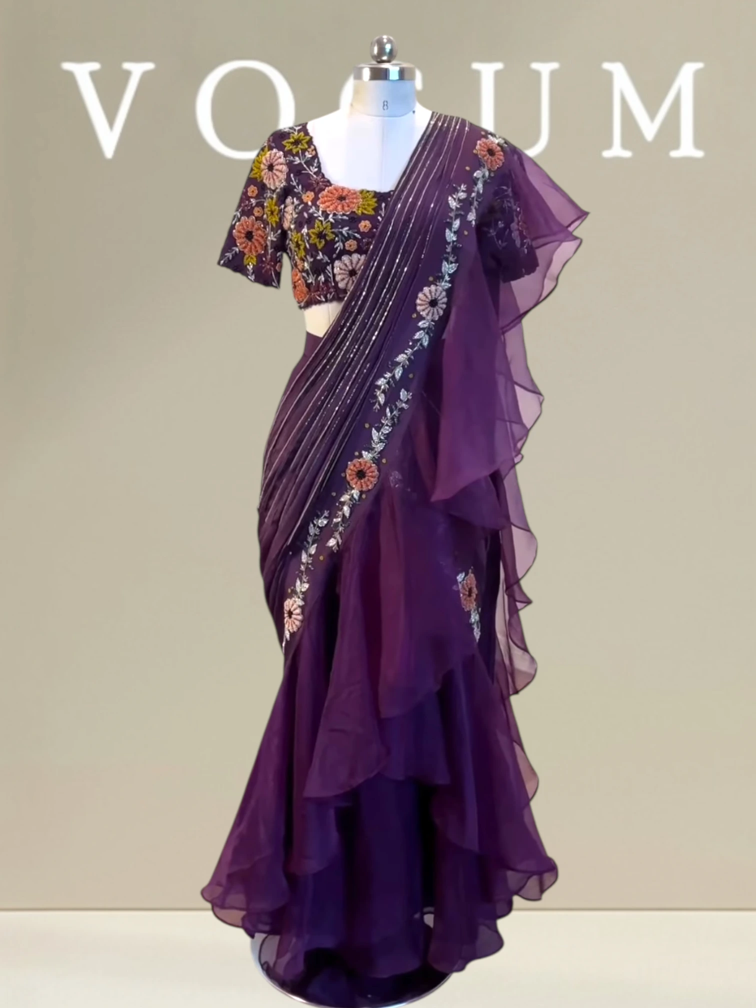 Ruffle saree with heavy dupatta product image